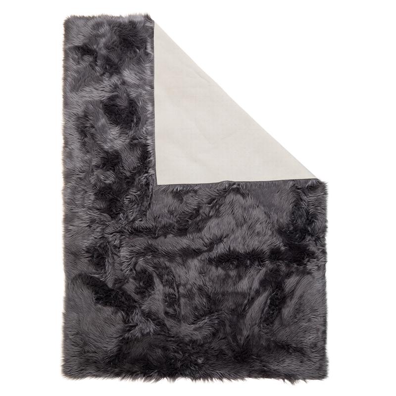 High-pile rug - Anthracite corner folded