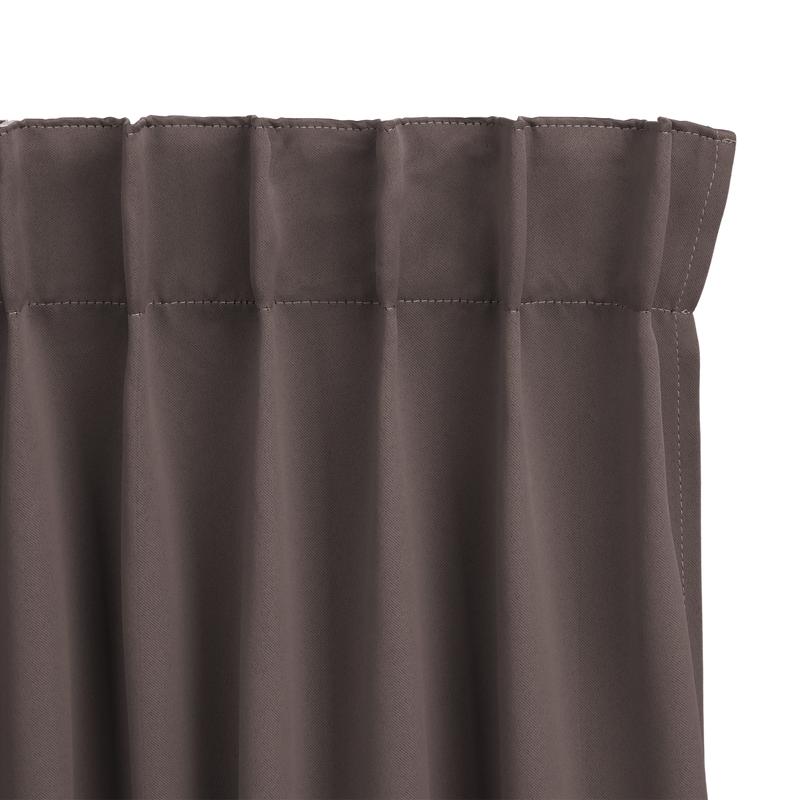 Curtains (250x150cm) Taupe hooks (blackout) close-up top