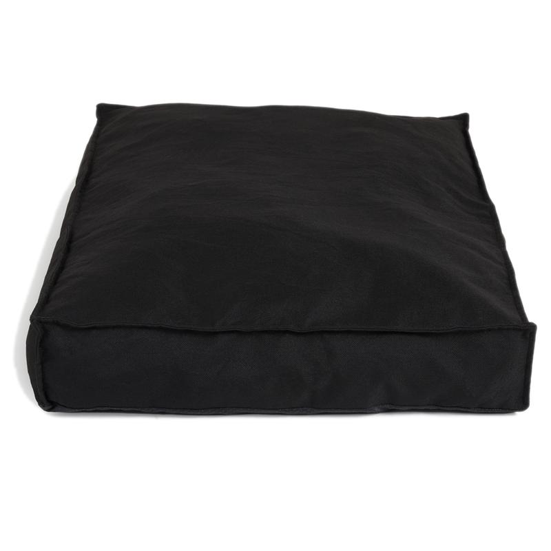 Coussin pour chien noir vu de profil