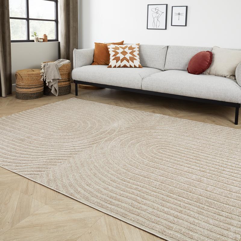 Rug Tenerife - taupe in living room