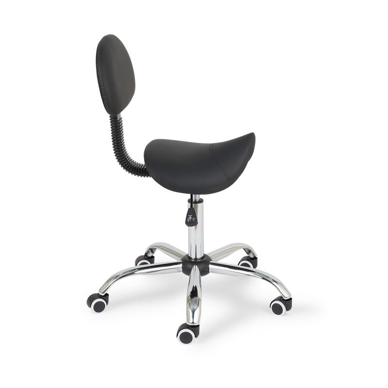 Tabouret ergonomique avec dossier vu de profil