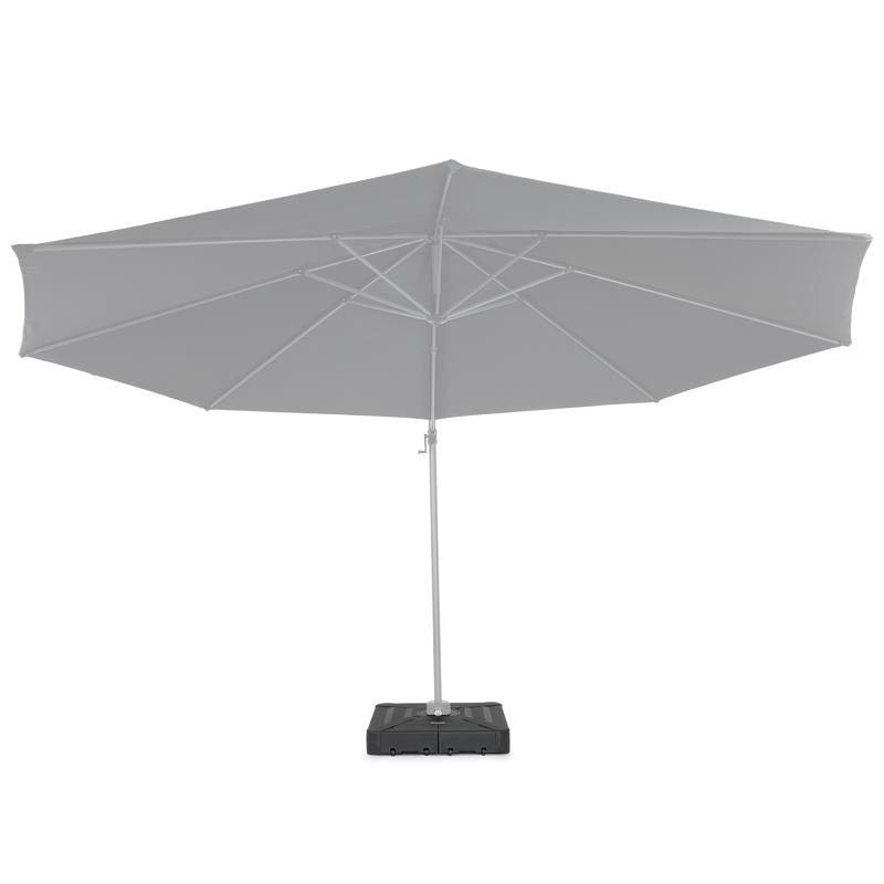 Totaal voorbeeld met parasol bevestigd