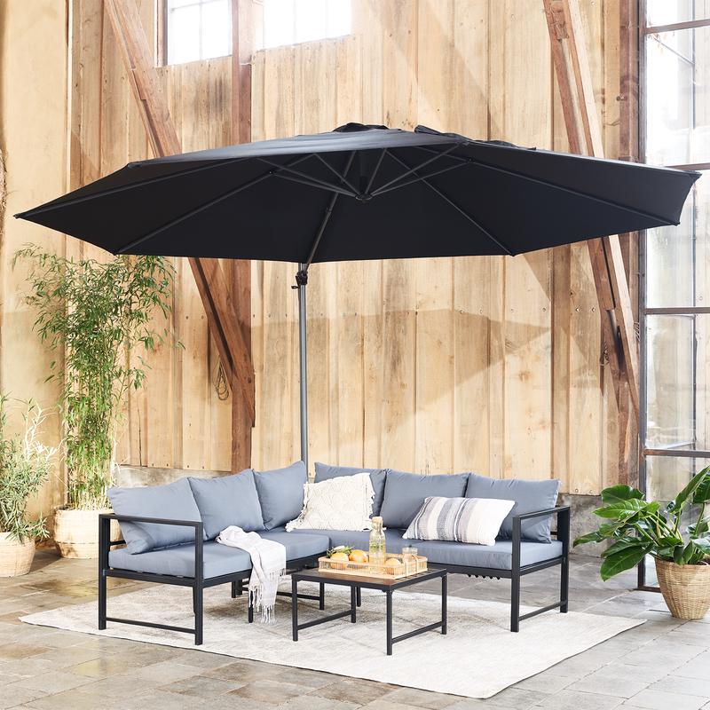 Aluminium loungeset met parasol