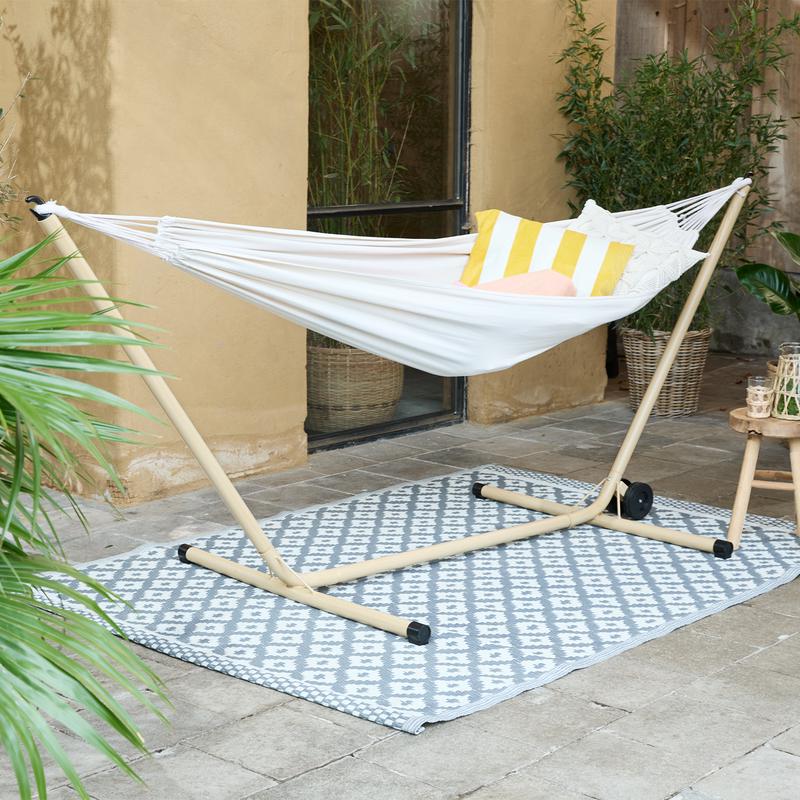 Hammock with frame - in garden