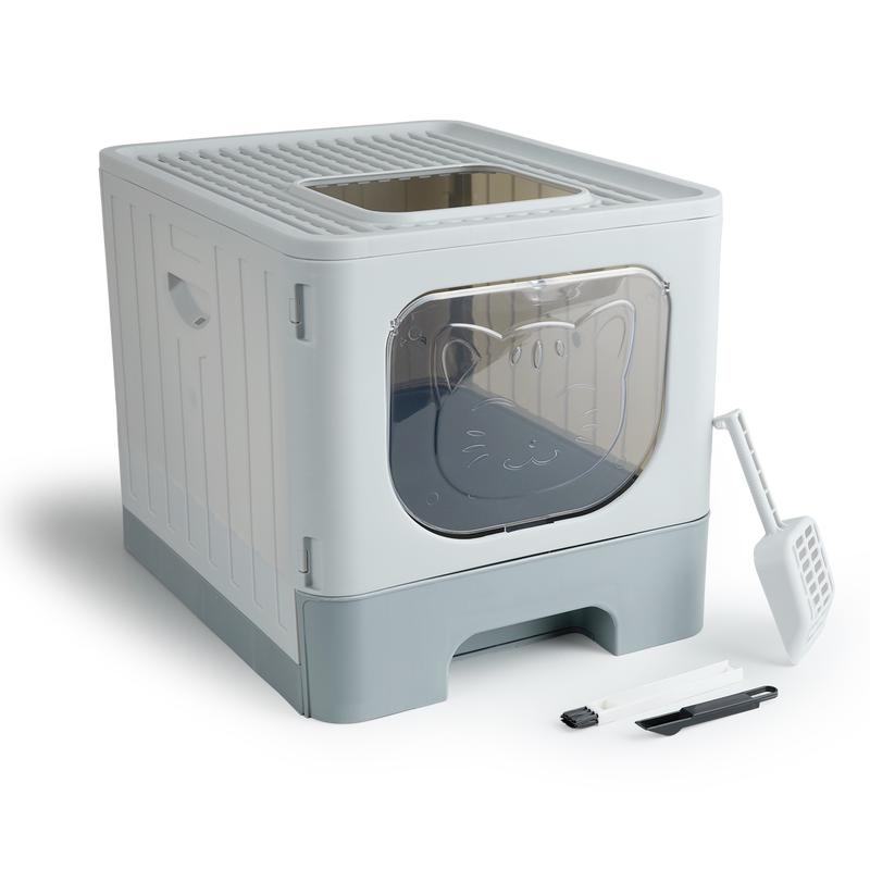 Maison de toilette pour chat pliable avec accessoires