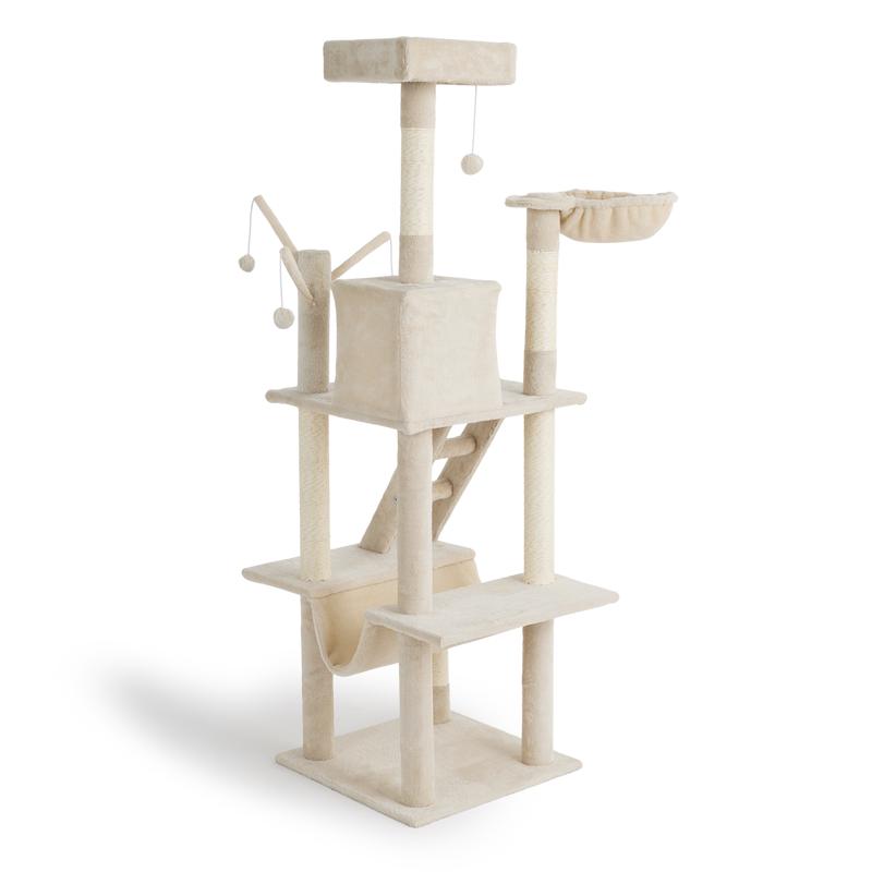 XXL scratching post - Cream white angled view