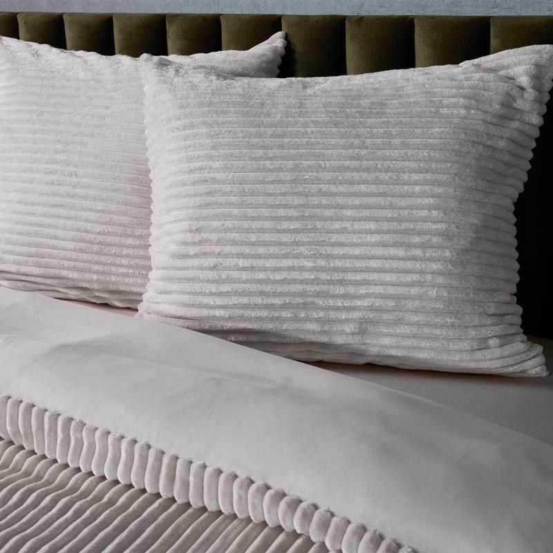 Ribbed Flannel duvet cover pillow