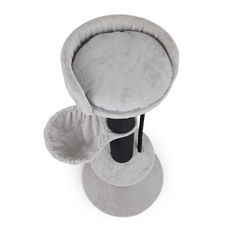 Top view of scratching post with play rope