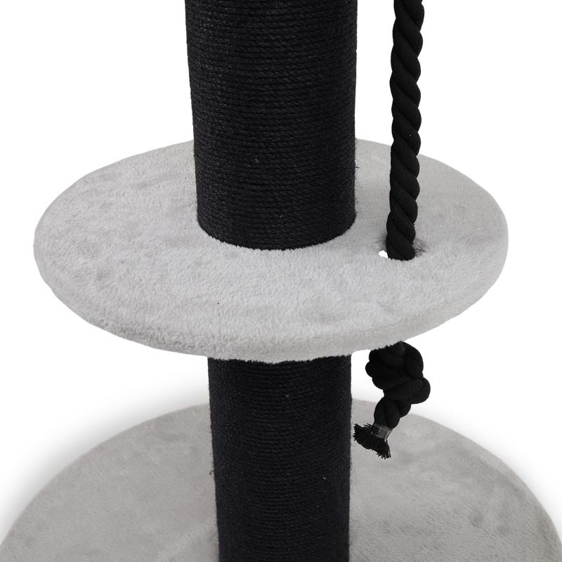 Close-up of play rope on scratching post