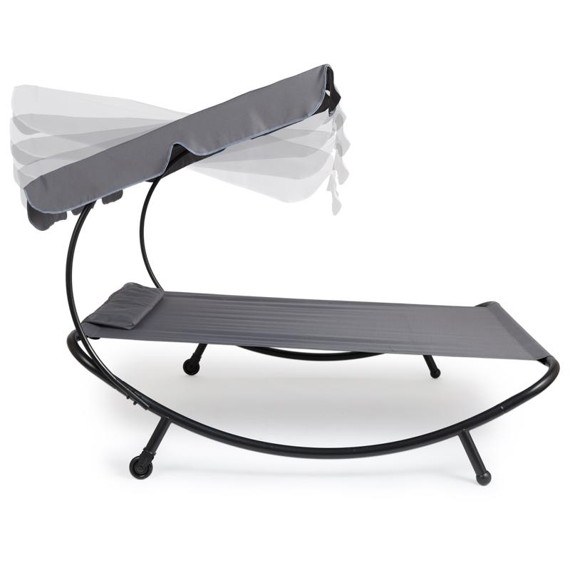 Double lounge bed with adjustable canopy