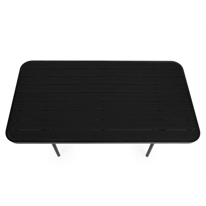 Top view of anthracite outdoor dining table - 170 x 90 x 75 cm 