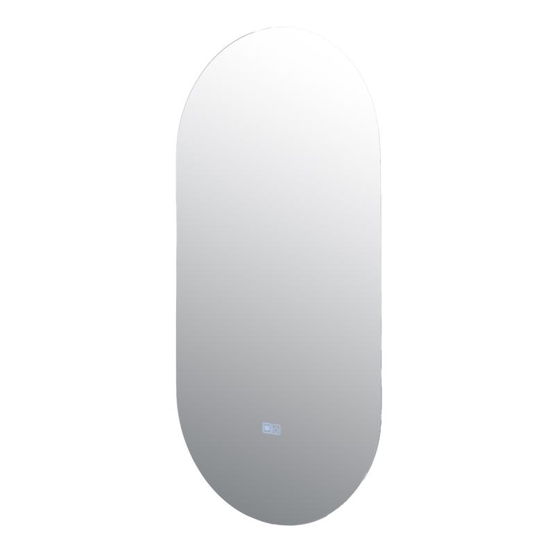 Oval bathroom mirror with LED lighting