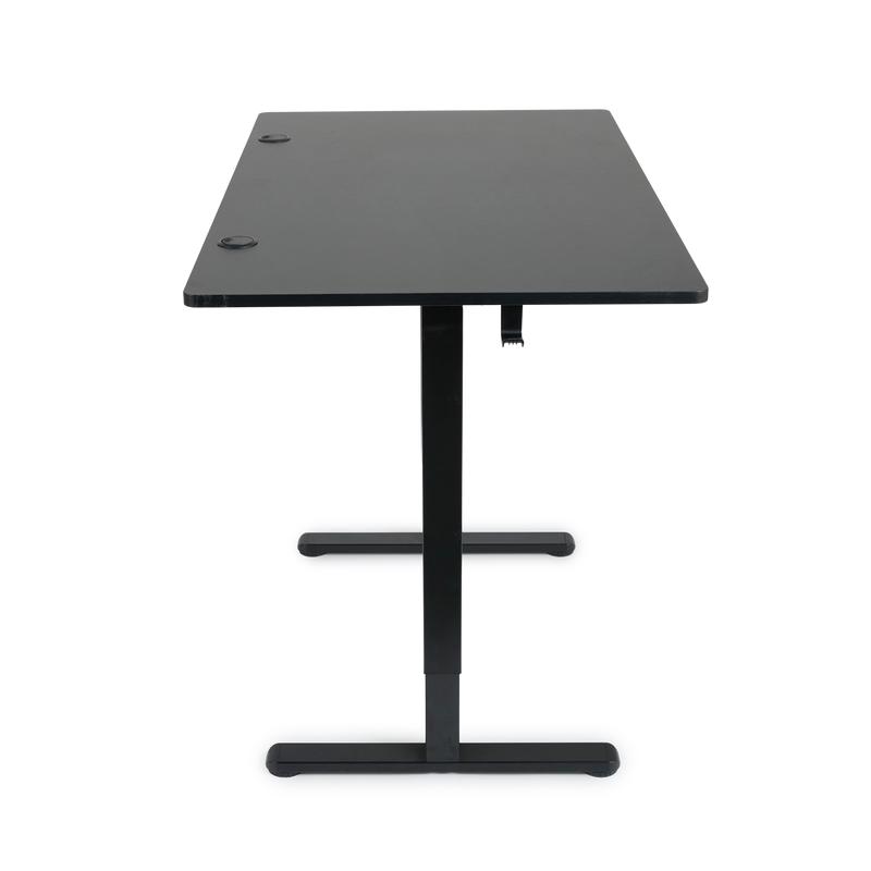 Electric height-adjustable sit/stand desk - side view
