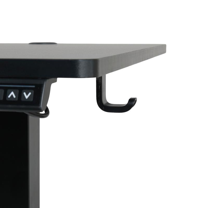 Electric height-adjustable sit/stand desk - hook