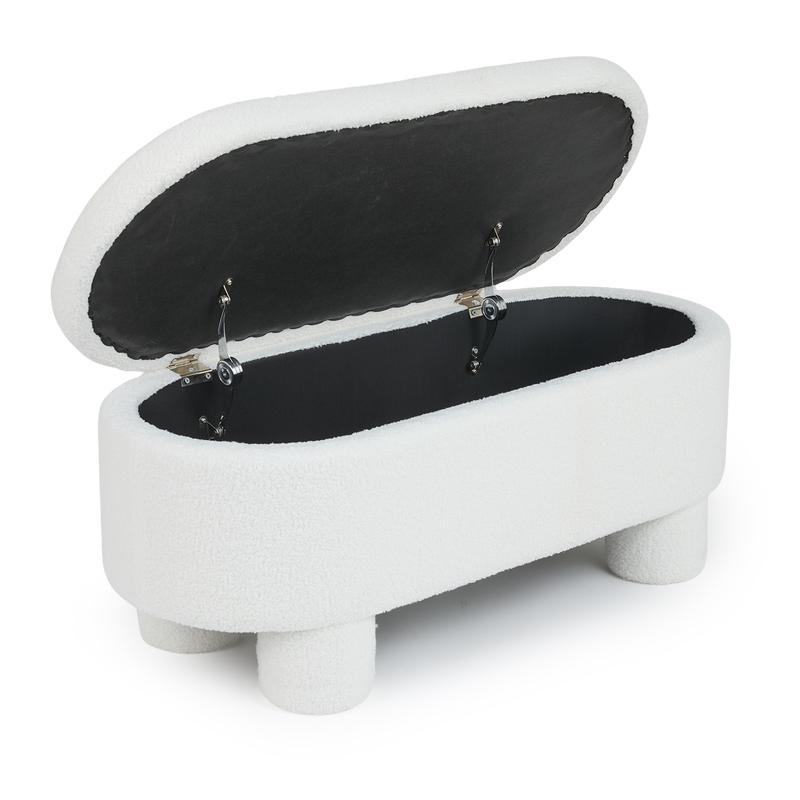 Teddy storage bench with open lid