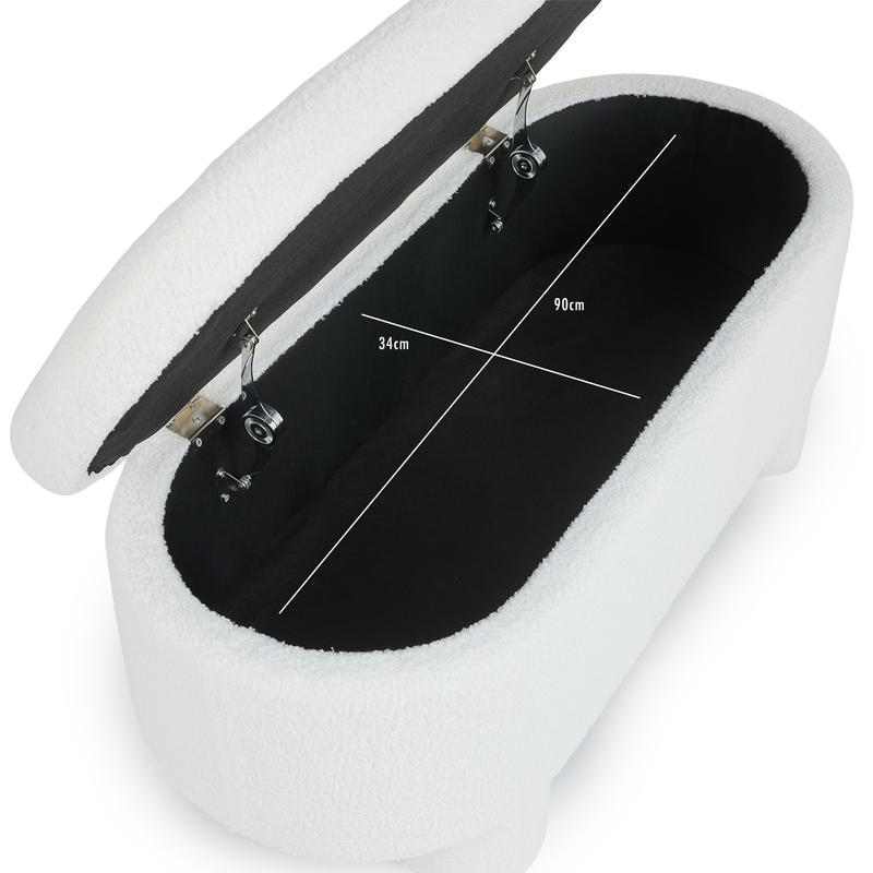 Teddy storage ottoman bench inner dimensions