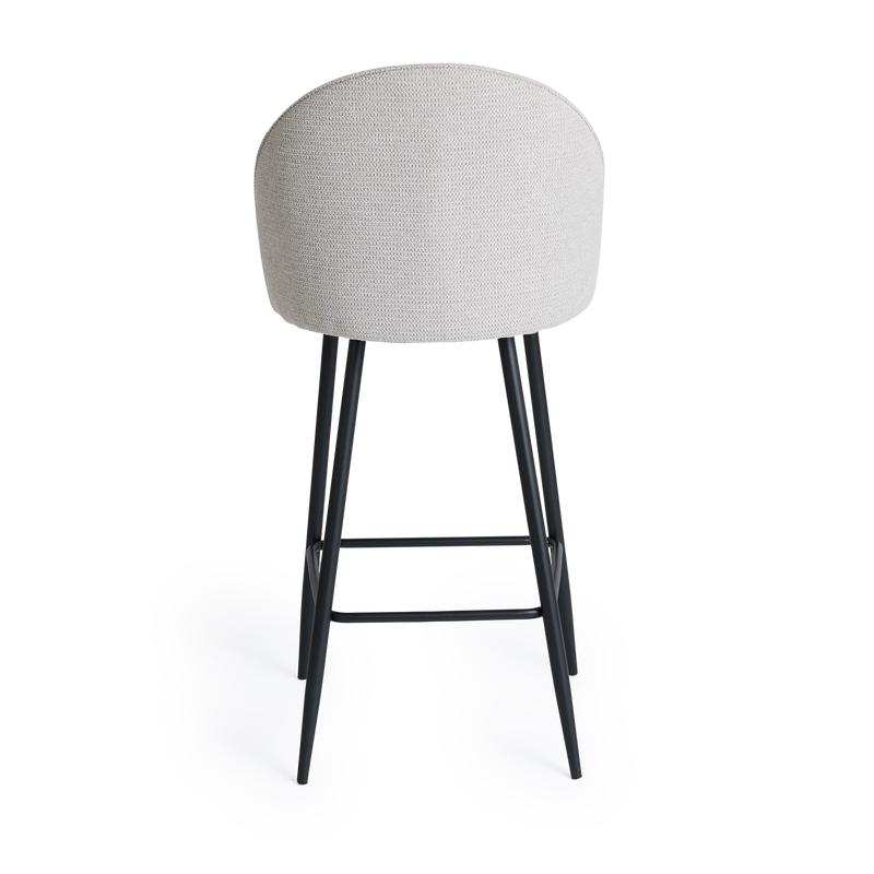 Chenille grey bar stool - back view