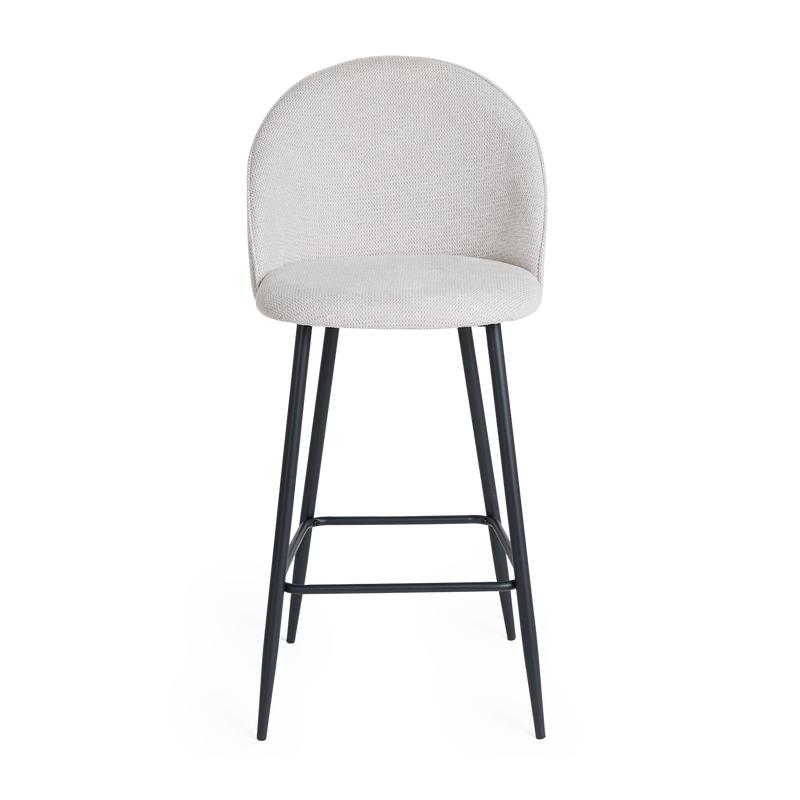Chenille grey bar stool - front view