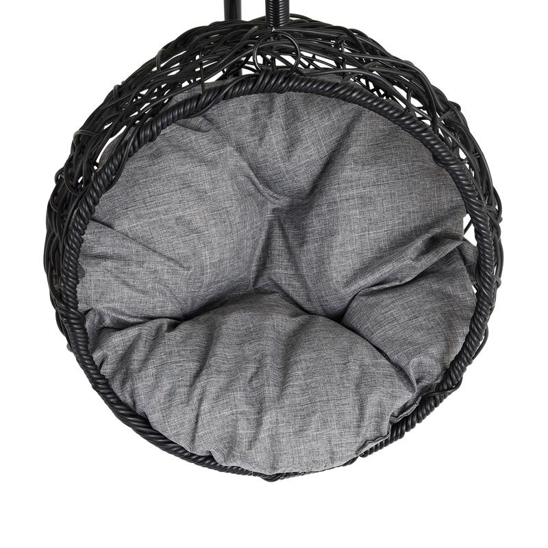 Hanging chair for cats – black / anthracite - top view