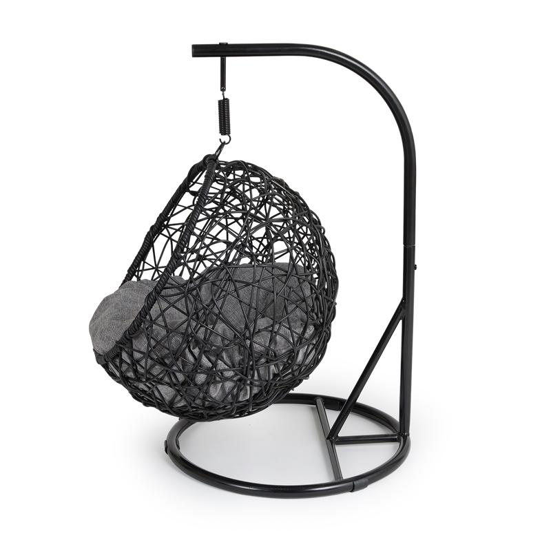 Hanging chair for cats – black / anthracite - side view