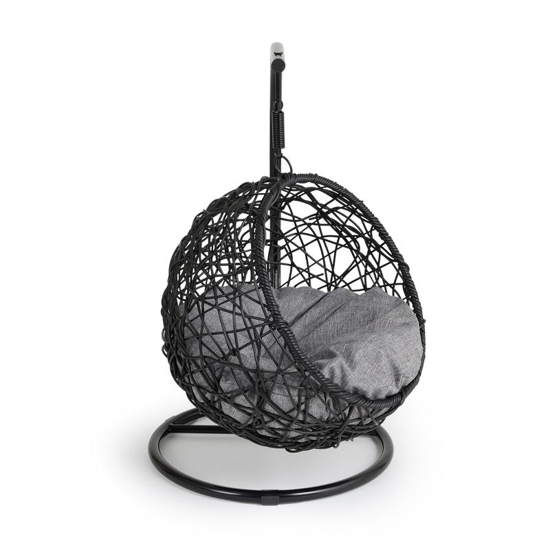 Hanging chair for cats – black / anthracite - left view