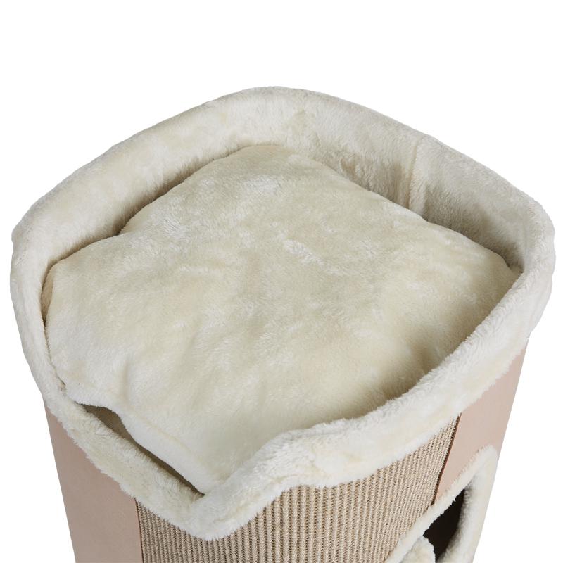Luxury cat scratching barrel - beige - close-up of cushion