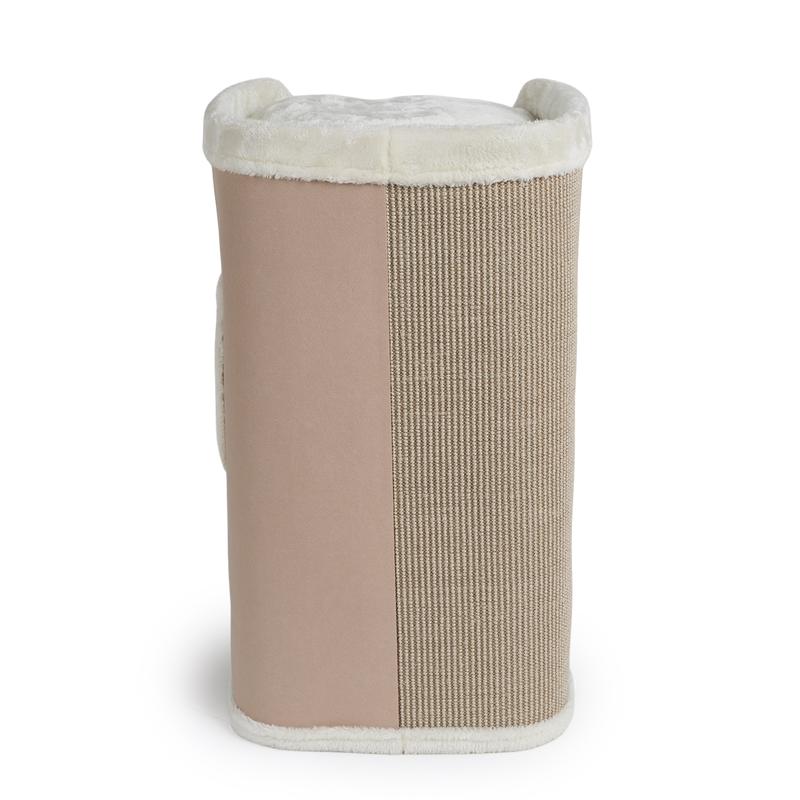 Luxury cat scratching barrel - beige - back view