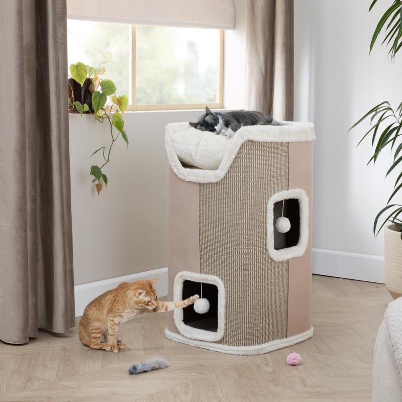 Luxe Krabton Voor Katten Beige Action Webshop BE luxe-krabton-voor-katten-beige-action-webshop-be