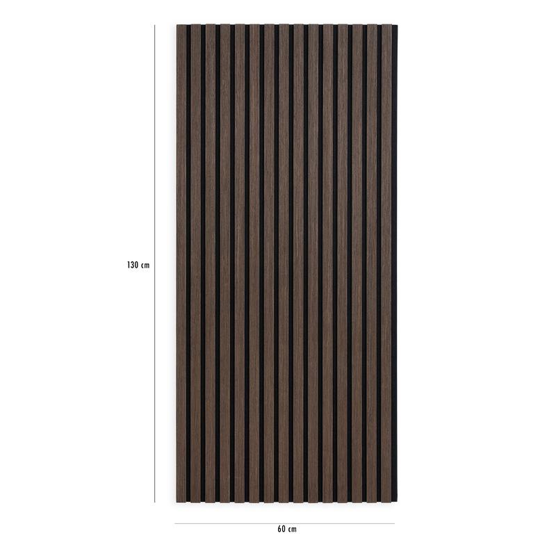 Walnut-look acoustic wall panels measurements 130 x 60 cm