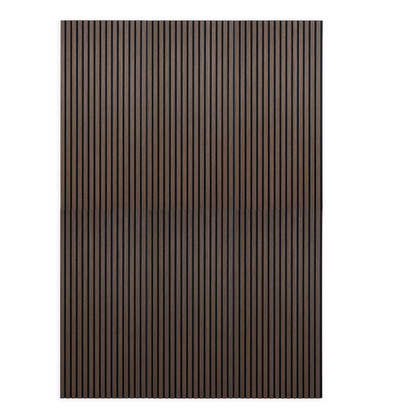 Walnut-look acoustic wall panels - 6 panels combined