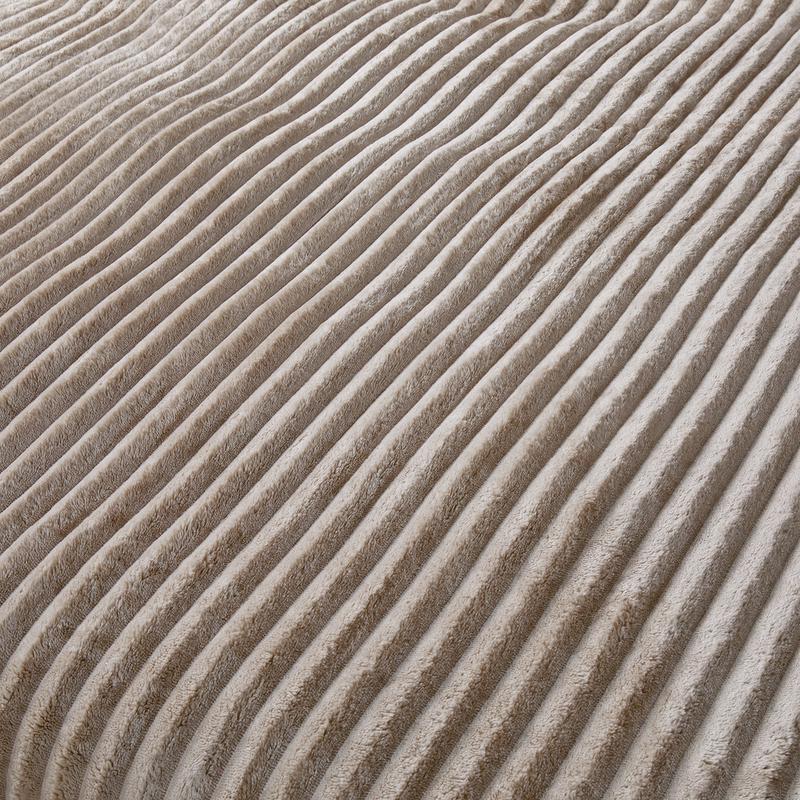 Teddy taupe ribbed duvet cover – 240 x 200/220 cm – close-up of fabric