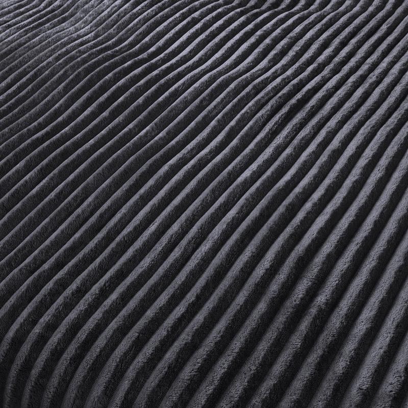 Teddy anthracite ribbed duvet cover – 140 x 200/220 cm – close-up of fabric