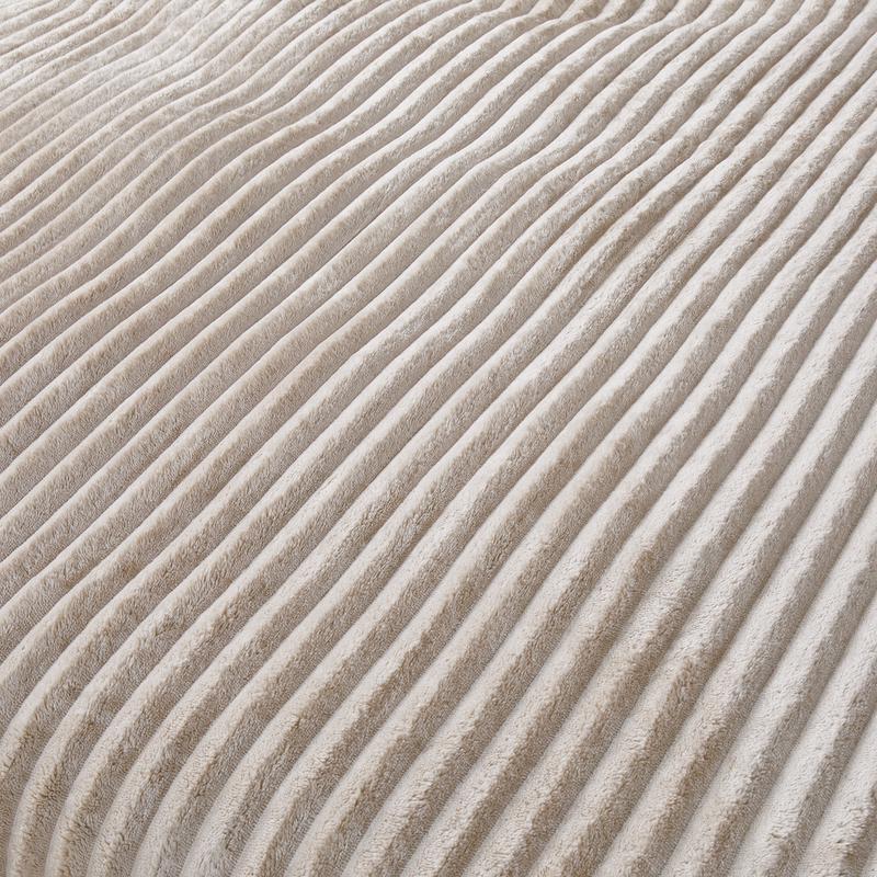 Teddy cream white ribbed duvet cover – 140 x 200/220 cm – close-up of fabric