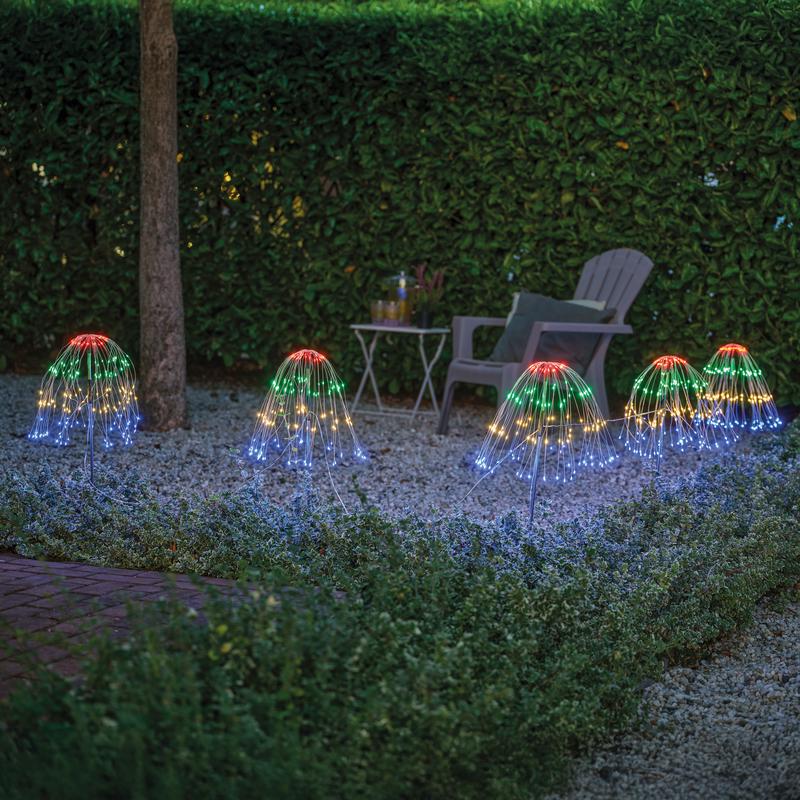 Tuinstekers kerstverlichting met buigbare takken – 5 stuks