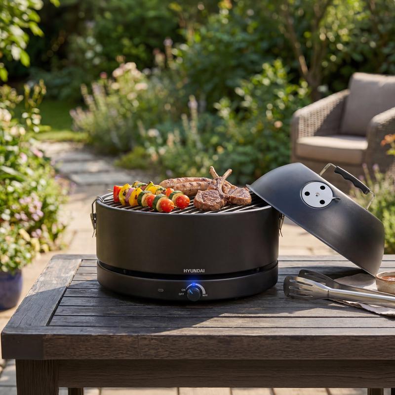 Hyundai tafelbarbecue met deksel