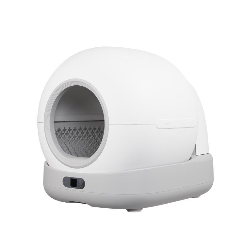 Self-cleaning cat litter box - white