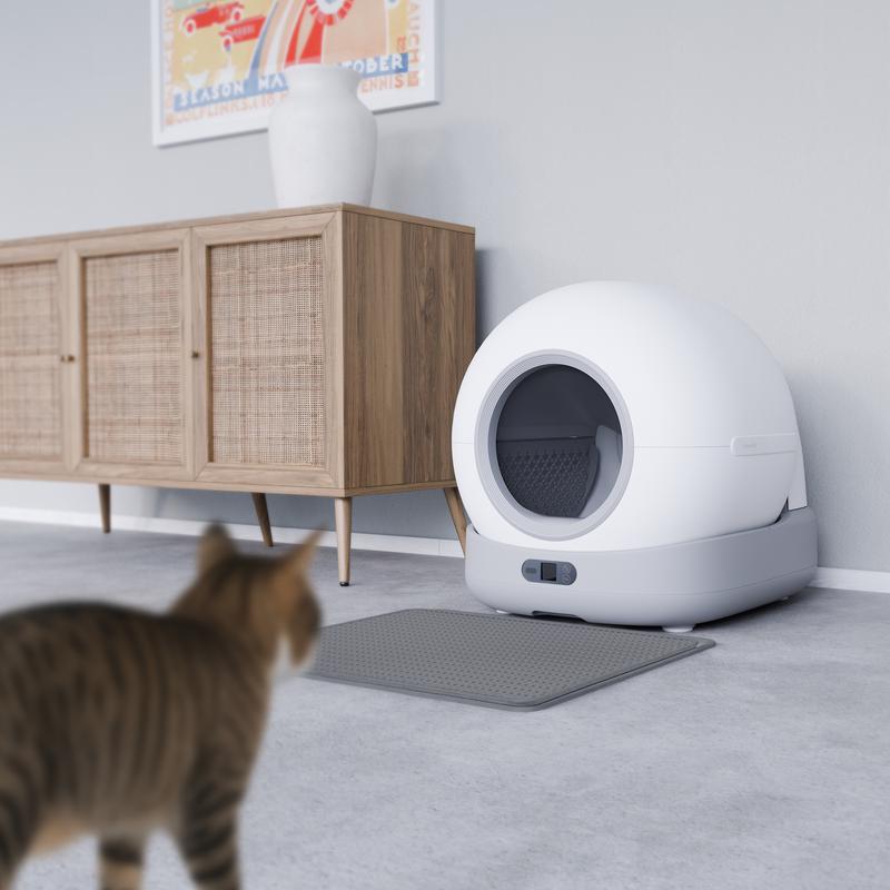 Self-cleaning cat litter box - in use