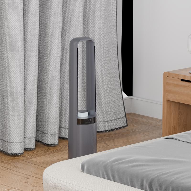 Sinji bladeless fan with heating - in use in bedroom