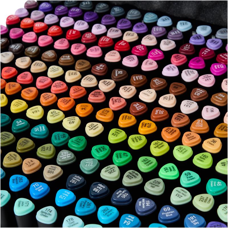 Décotime Twinmarker XXXL set – 300-piece – close-up of markers