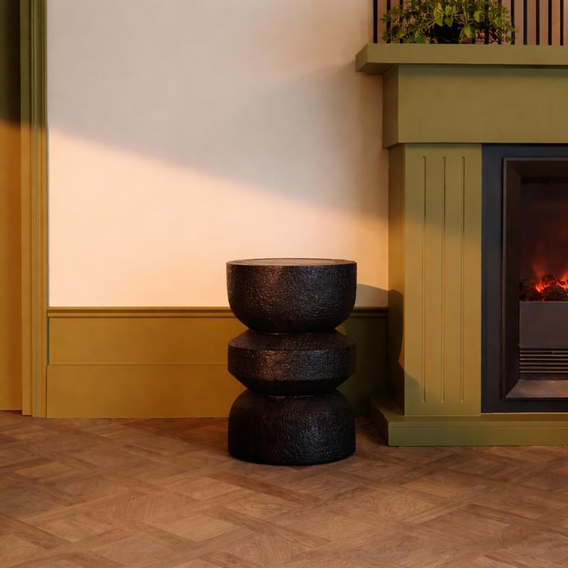 MgO side table - black - lifestyle image