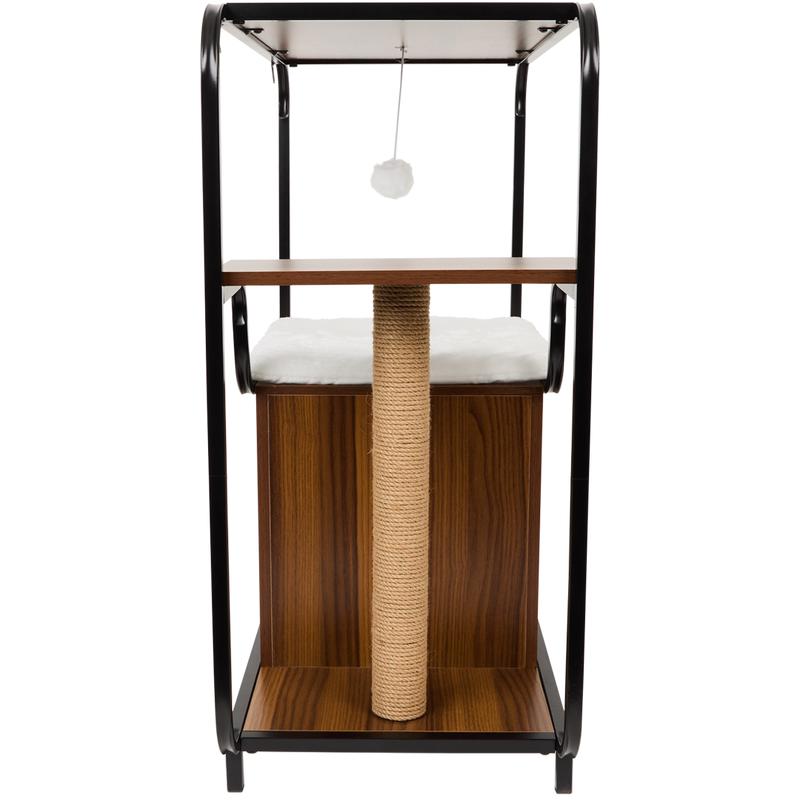 Cat furniture with scratching post and hideaway - side view