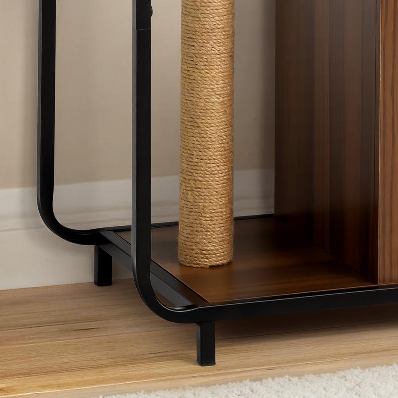 Cat furniture with scratching post and hideaway- extreme close-up of scratching post