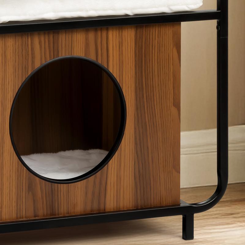 Cat furniture with scratching post with hideaway