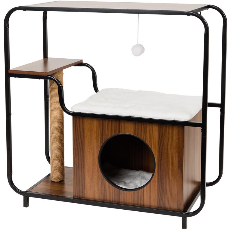 Cat furniture with scratching post and hideaway