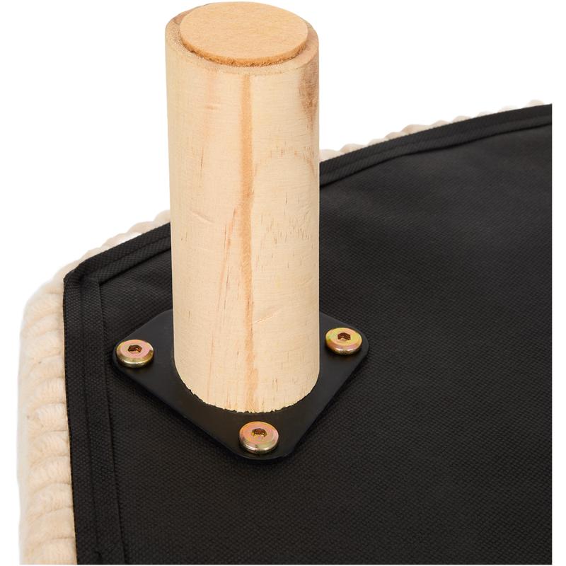 Teddy rib pet chair – taupe – close-up of wooden leg