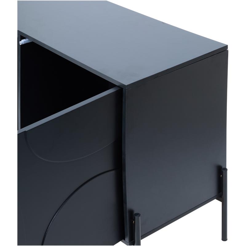 TV cabinet - black - close-up side view