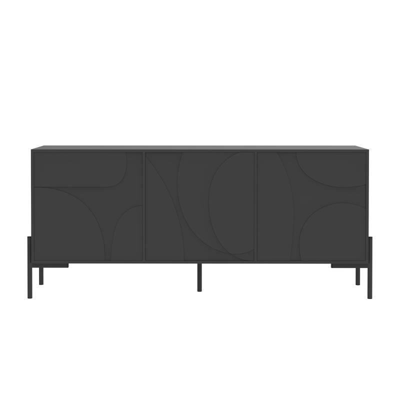 TV cabinet - black - front view