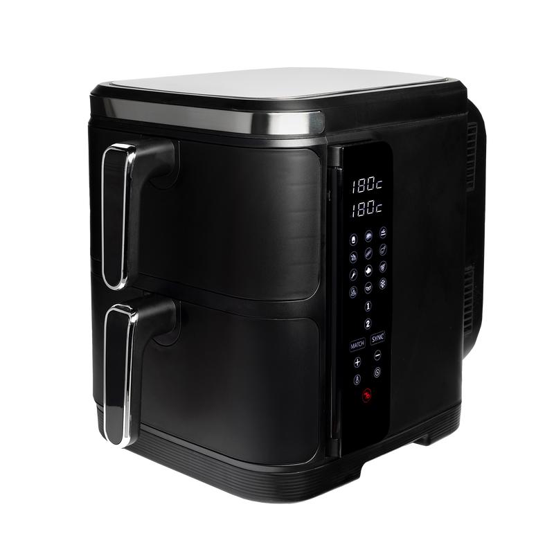 Double air fryer 2 x 5.5L CO120724 – 2800 watt – XL 11L capacity – 12 programmes + sync function – with 2 trays