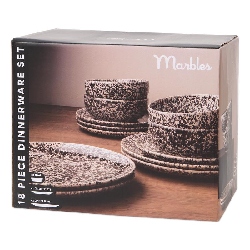 Dinner set Marbles - Black packaging