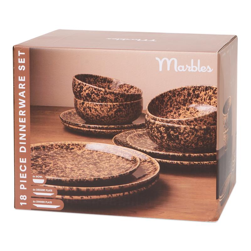 Dinner set Marbles - Brown packaging